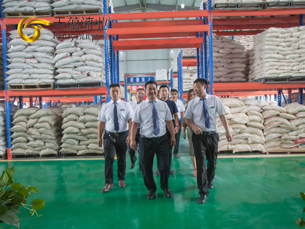 嘉祥縣縣委書記周生宏，視察天蘊漆業(yè)公司